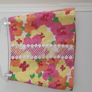 Lily Pulitzer Floral Corduroy Skirt Size 8